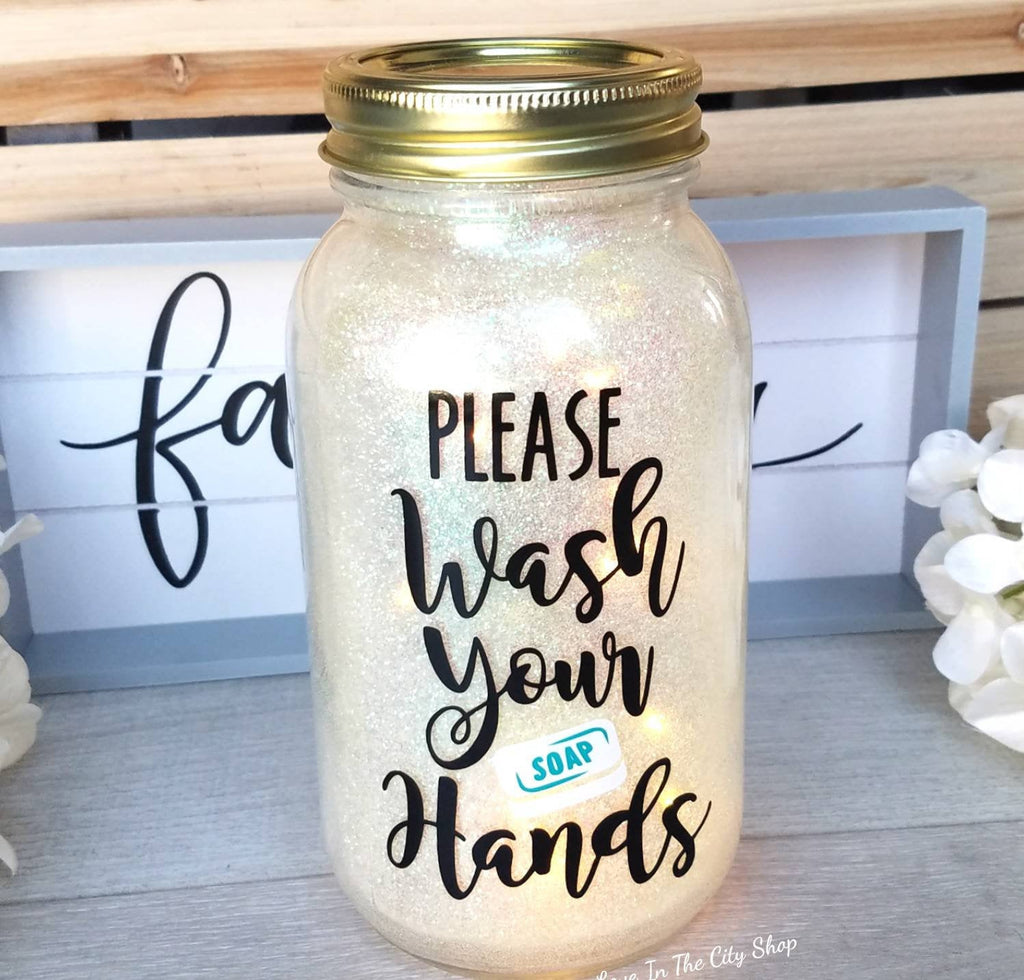 Bathroom Quote Light Up Jar - love-in-the-city-shop