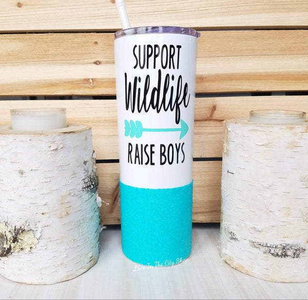 Support Wildlife Raise Boys Metal Tumbler - love-in-the-city-shop
